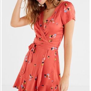 Dark peach wrap dress